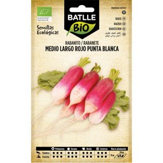 Compra RABANITO MEDIO LARGO ROJO PUNTA BLANCA ECOLÓGICO (100 gr.). en la tienda online Fito Agrícola